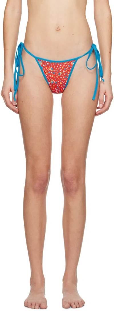 FRANKIES BIKINIS RED & BLUE HAZEL BIKINI BOTTOMS