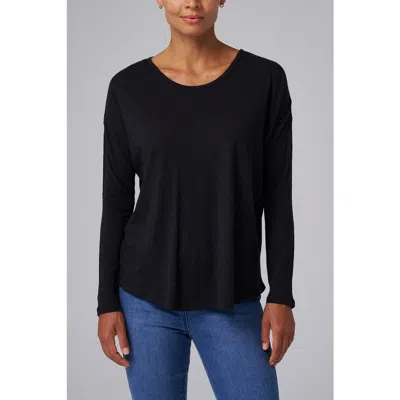 FRANNE GOLDE FRANNE GOLDE SLUB JERSEY RELAXED LONG SLEEVE TEE