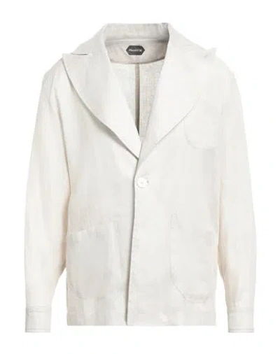 FRANZESE COLLECTION FRANZESE COLLECTION MAN BLAZER LIGHT GREY SIZE XXL LINEN