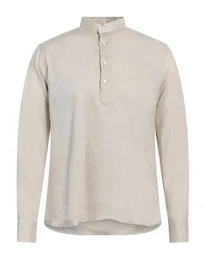 FRANZESE COLLECTION FRANZESE COLLECTION MAN SHIRT BEIGE SIZE XL LINEN