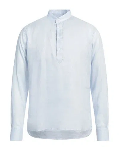 FRANZESE COLLECTION FRANZESE COLLECTION MAN SHIRT SKY BLUE SIZE L LINEN