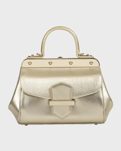 FRANZI MARGHERITA SMALL METALLIC TOP-HANDLE BAG
