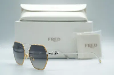 FRED FRED FG 40003U 18B GOLD SILVER AUTHENTIC EYEGLASSES FRAMES 52-17