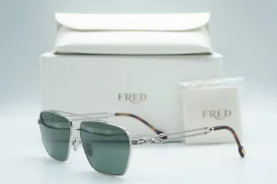 FRED FRED FG 40042U 16N SILVER GREEN AUTHENTIC SUNGLASSES FRAMES 62-13