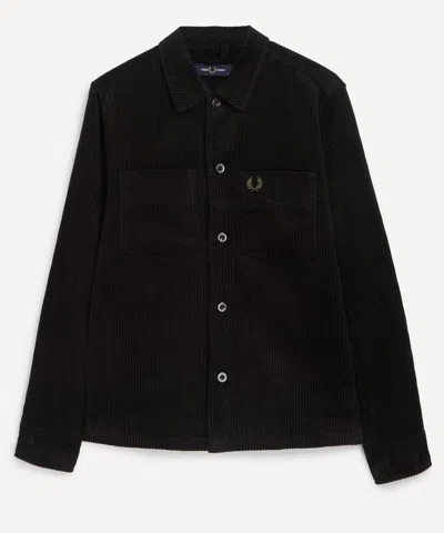 FRED PERRY FRED PERRY MENS BLACK CORDUROY OVERSHIRT