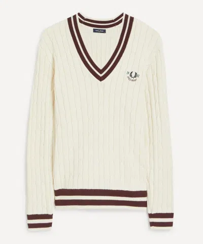FRED PERRY FRED PERRY MENS CABLE KNIT TENNIS JUMPER
