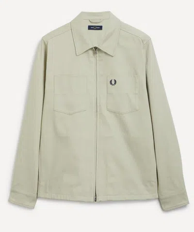 FRED PERRY FRED PERRY MENS TWILL ZIP THROUGH OVERSHIRT