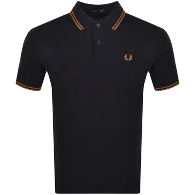 FRED PERRY FRED PERRY TWIN TIPPED POLO T SHIRT NAVY