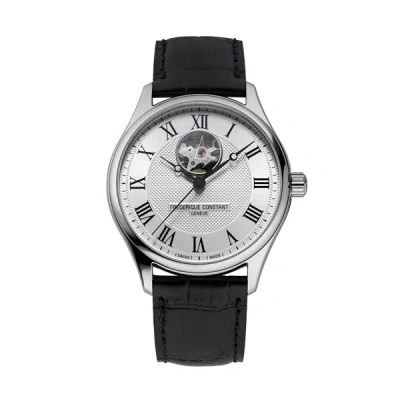 FREDERIQUE CONSTANT FREDERIQUE CONSTANT CLASSICS HEART BEAT AUTOMATIC FC-310MC5B6 MEN'S WATCH – SILVER DIAL, BLACK LEATH