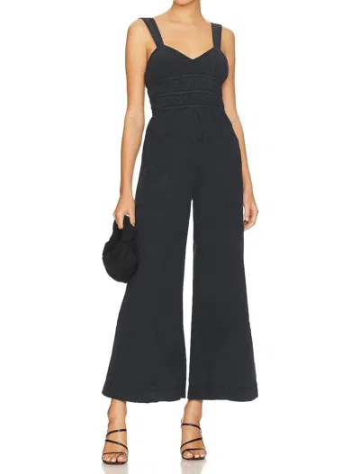 FREE PEOPLE AFTER ALL RUCHED ONE-PIECE IN BLACK