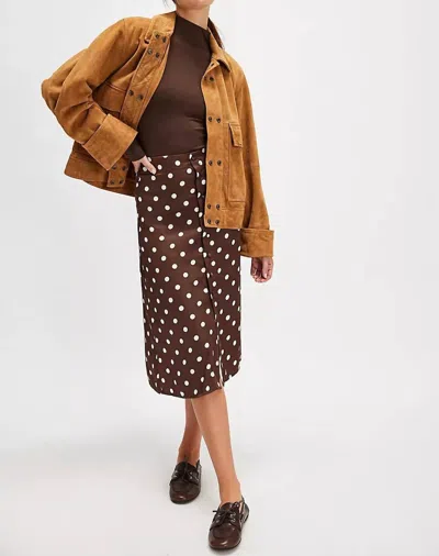 FREE PEOPLE ANALISE PRINTED MIDI SKIRT IN PINECONE COMBO