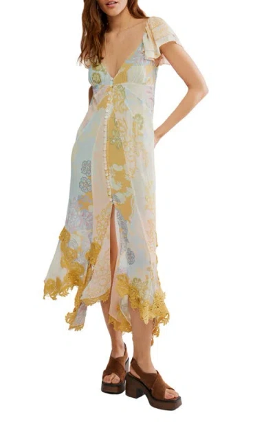FREE PEOPLE FREE PEOPLE BALI AURORA FLUTTER SLEEVE MIDI DRESS