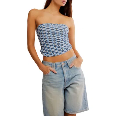 FREE PEOPLE FREE PEOPLE BOULEVARD FLORAL COTTON KNIT TUBE TOP