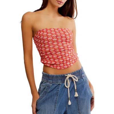 FREE PEOPLE FREE PEOPLE BOULEVARD FLORAL COTTON KNIT TUBE TOP