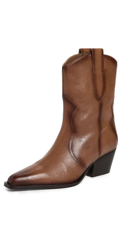 FREE PEOPLE CAT NAP COWBOY BOOTS SADDLE LEATHER