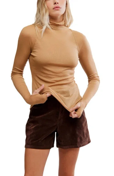 FREE PEOPLE FREE PEOPLE CLOSE TO HOME RIB TURTLENECK TOP