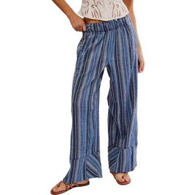 FREE PEOPLE FREE PEOPLE DAYS END STRIPE COTTON DRAWSTRING PANTS