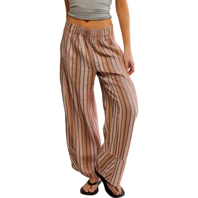 FREE PEOPLE FREE PEOPLE DAYS END STRIPE COTTON DRAWSTRING PANTS