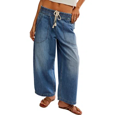 FREE PEOPLE FREE PEOPLE EASY PEASY WIDE LEG DENIM DRAWSTRING PANTS