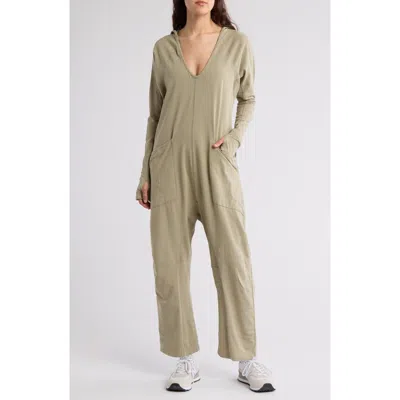 FREE PEOPLE FREE PEOPLE FP MOVEMENT HOT SHOT LONG SLEEVE STRETCH COTTON JUMPSUIT