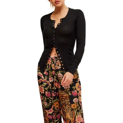 FREE PEOPLE FREE PEOPLE GOING PLACES POINTELLE STITCH SNAP FRONT TOP