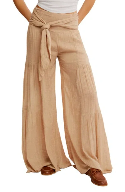 FREE PEOPLE FREE PEOPLE GOOD DAY TIE WAIST WIDE LEG PANTS