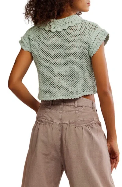 FREE PEOPLE FREE PEOPLE LILY CROP CROCHET CARDIGAN