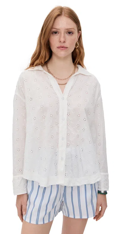 FREE PEOPLE MAE EYELET SHIRT ECRU WASH