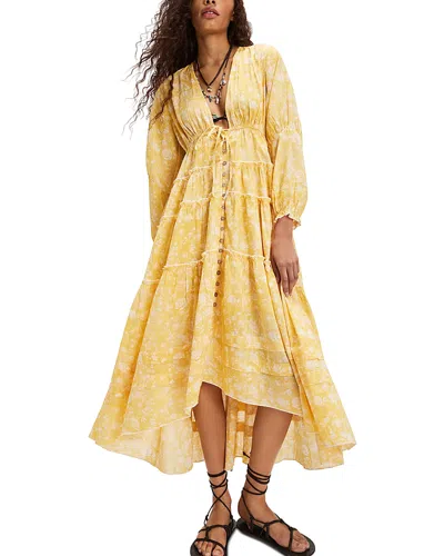 FREE PEOPLE PAPPIET FLORAL MIDI DRESS