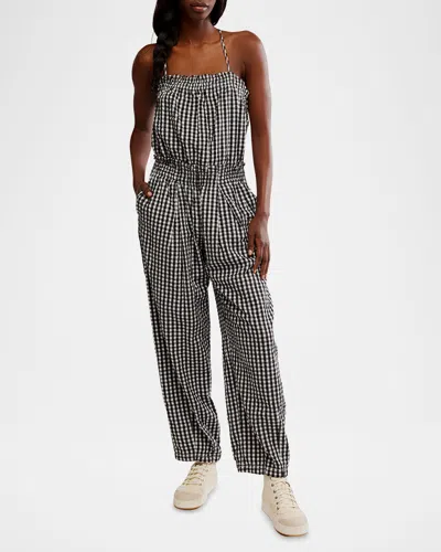 FREE PEOPLE RETRO HEATWAVE GINGHAM JUMPSUIT