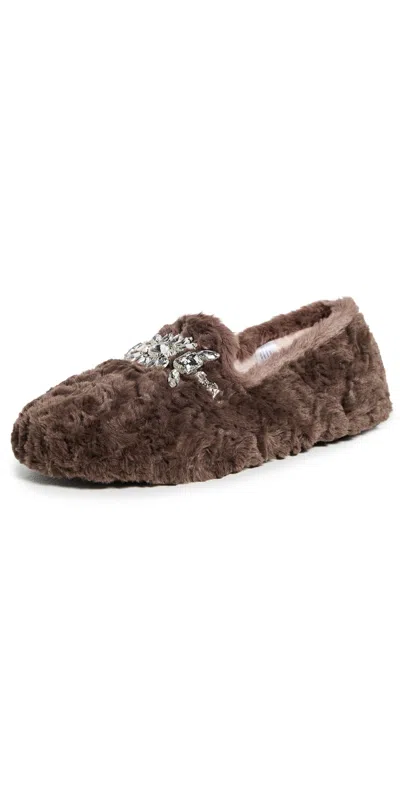FREE PEOPLE SLUMBER PARTY LOAFER SLIPPERS MOCHA