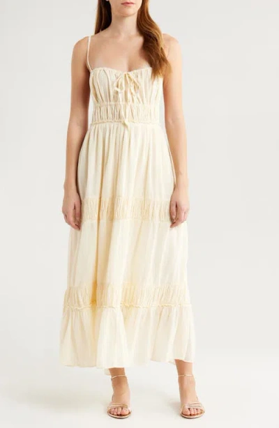 FREE PEOPLE FREE PEOPLE TAKING SIDES TIERED COTTON MAXI DRESS