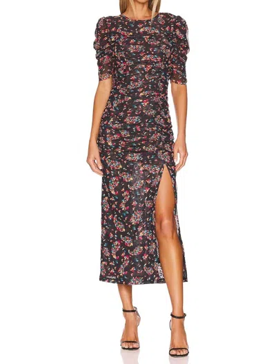FREE PEOPLE THE BRIELLA MIDI DRESS IN BLACK COMBO