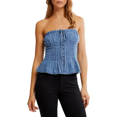 FREE PEOPLE FREE PEOPLE WINK WINK DENIM STRAPLESS TOP