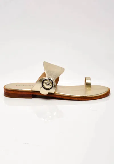 FREE PEOPLE WOMEN'S BARCELONA SLIP ON SANDAL IN GOLD METALLIC