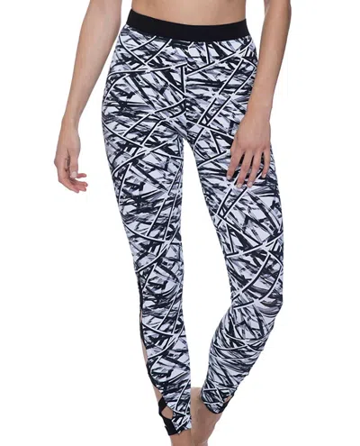 FREE SPORT BY GOTTEX WOMEN'S STRAPPY SIDES LONG SWIM LEGGINGS IN OFF TRACK