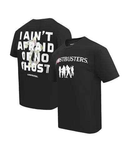 FREEZE MAX MEN'S AND WOMEN'S BLACK GHOSTBUSTERS AFRAID OF NO GHOSTS DROPPED SHOULDER T-SHIRT