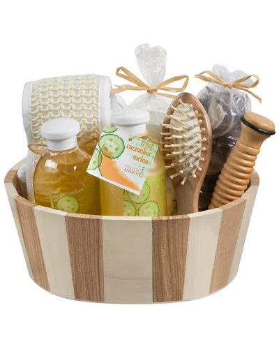 FREIDA & JOE FREIDA & JOE FRESH CUCUMBER MELON TWO-TONE WOOD SPA BASKET