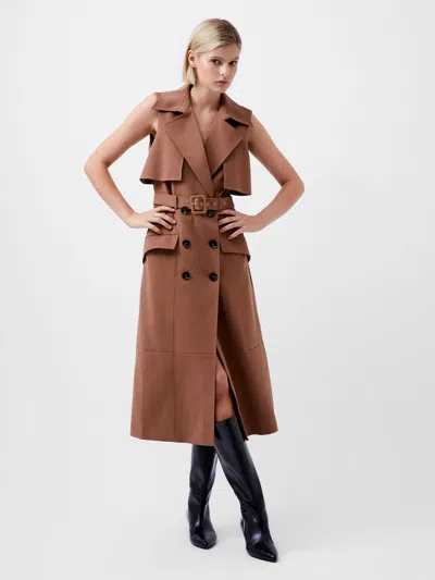 FRENCH CONNECTION AZRA TWILL SLEEVELESS TRENCH DRESS FRENCH CONNECTION DRESSES