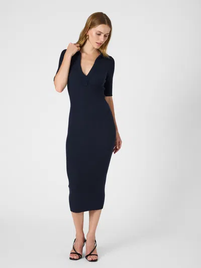 FRENCH CONNECTION COSYSOFT V NECK MIDI DRESS FRENCH CONNECTION DRESSES