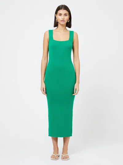 FRENCH CONNECTION MOZZA SQUARE NECK SLEEVELESS DRESS GREEN TAMBOURINE FRENCH CONNECTION DRESSES