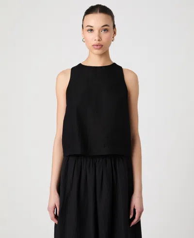 FRENCH CONNECTION WOMEN'S BIRDIE CREWNECK SLEEVELESS TOP