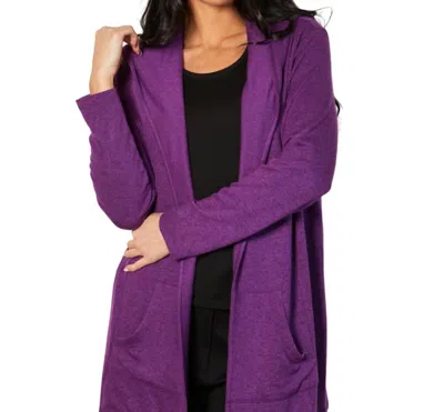 FRENCH KYSS OPEN HOODIE DUSTER IN VIOLET