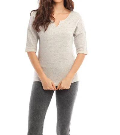 FRENCH KYSS THE BROOKE SIDE TIE PULLOVER IN STONE MULTI