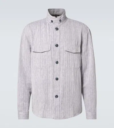 FRESCOBOL CARIOCA NUNO COTTON AND LINEN OVERSHIRT
