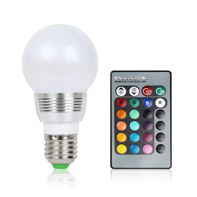FRESH FAB FINDS 16 COLOR LED BULBS - E27 3W RGB DIMMABLE MOOD LAMP WITH REMOTE CONTROL