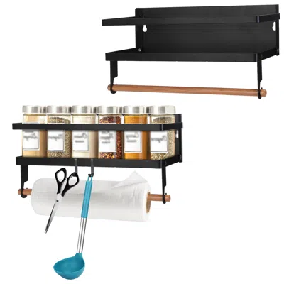 FRESH FAB FINDS 2PCS MAGNETIC SPICE RACKS WITH PAPER TOWEL HOLDER