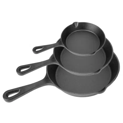 FRESH FAB FINDS 3-PIECE PRE-SEASONED CAST IRON SKILLET SET NON-STICK OVEN SAFE