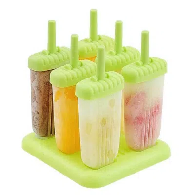 FRESH FAB FINDS 6PCS REUSABLE ICE POP MAKER DIY ICE CREAM BAR MOLD PLASTIC