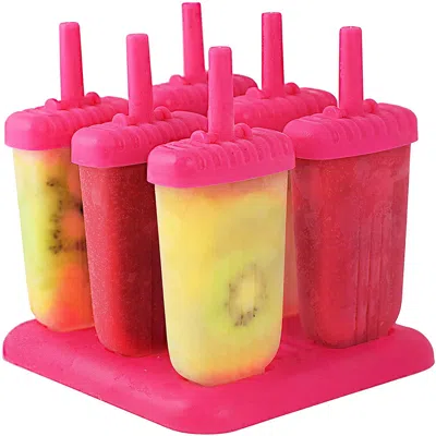 FRESH FAB FINDS 6PCS REUSABLE ICE POP MAKER DIY ICE CREAM BAR MOLD PLASTIC